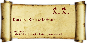 Kosik Krisztofer névjegykártya