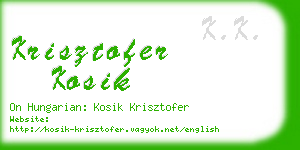 krisztofer kosik business card